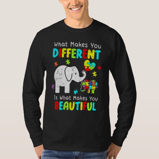 象の母違う自閉症 Tシャツ (正面)