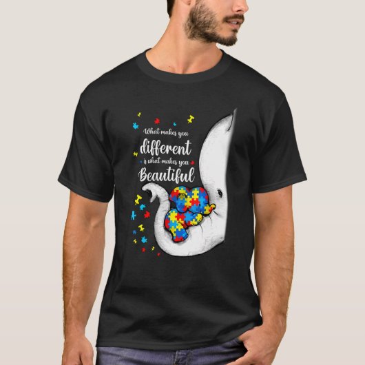 象の母違う自閉症 Tシャツ (正面)