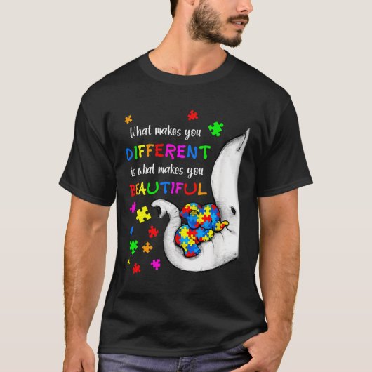 象の母違う自閉症 Tシャツ (正面)