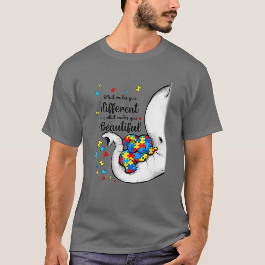 象の母違う自閉症 Tシャツ (正面)