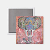 象の水の色ワイルドフリーのソロー磁石 マグネット (正面/裏面)