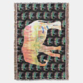 象の水彩画の芸術 スローブランケット (正面縦)