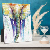 象の水彩画 フォトプラーク (側面)