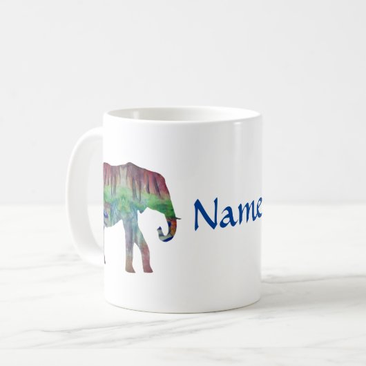 象の水彩風景 コーヒーマグカップ (正面左)