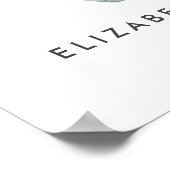 象の水色ベビーシャワーへようこそ ポスター (角)