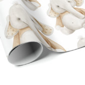 象の水色男女兼用 ラッピングペーパー (ロールコーナー)