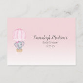 象の温風船のベビー囲い エンクロージャーカード (裏面)