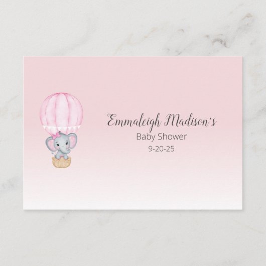 象の温風船のベビー囲い エンクロージャーカード (裏面)