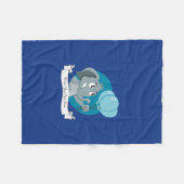 象の漫画 フリースブランケット (正面(横))