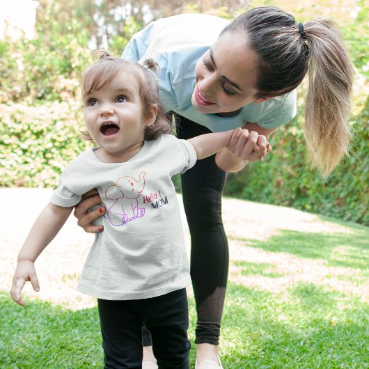 象の漫画 ベビーTシャツ