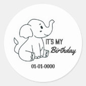 象の漫画 ラウンドシール (正面)