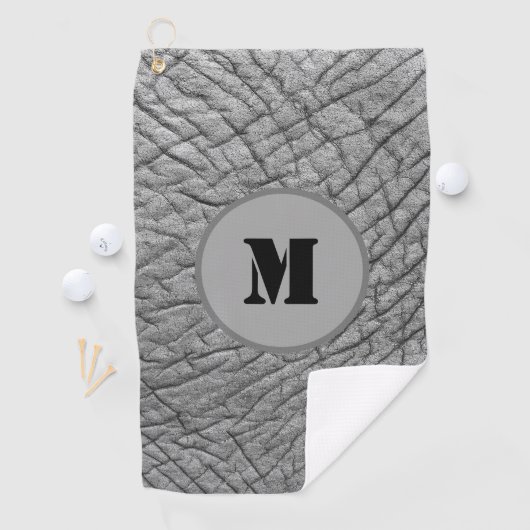 象の灰色の肌のパターンモノグラムをカスタマイズ可能 ゴルフタオル (インサイチュ)