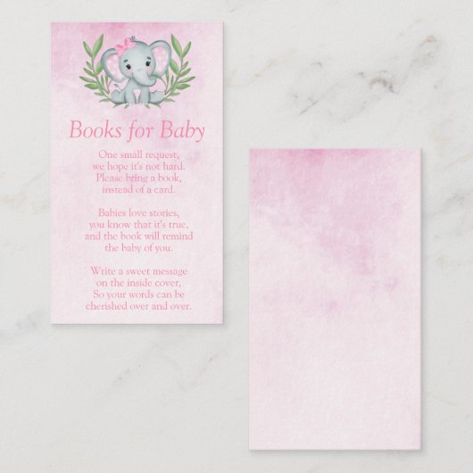 象の熱帯夏フローラ本ベビー エンクロージャーカード (正面/裏面)