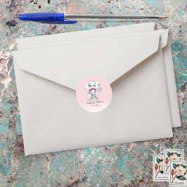 象の熱気球ありがとう ラウンドシール