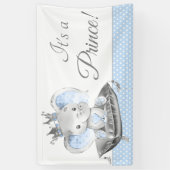 象の王子ベビーシャワーバナー 横断幕 (縦)