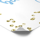 象の王子ベビーシャワー歓迎の看板 ポスター (角)