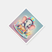 「象の甘いお祝い」 スタンダードカクテルナプキン (角)