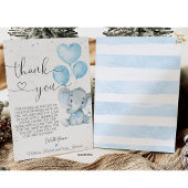 象の男の子のベビーシャワーのサファリカードお礼 招待状