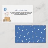 象の男の子の赤ちゃんシャワーメールのエンクロージャカード エンクロージャーカード (正面/裏面)