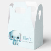 象の男の子1歳の誕生日 フェイバーボックス (オープン)