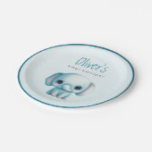 象の男の子1歳の誕生日 ペーパープレート (アングル)