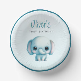 象の男の子1歳の誕生日 ペーパーボウル