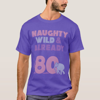 象の男の子、80歳の誕生日の女性へのギフト Tシャツ