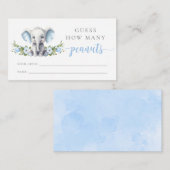 象の男の赤ちゃんシャワー推測どのぐらいピーナッツ エンクロージャーカード (正面/裏面)