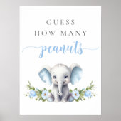 象の男の赤ちゃんシャワー推測どのぐらいピーナッツ ポスター (正面)