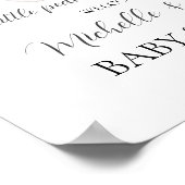 象の男女兼用赤ちゃんシャワー歓迎サイン ポスター (角)