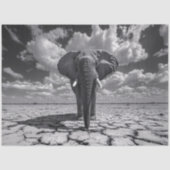 象の白黒の切り離し 薄葉紙 (正面)