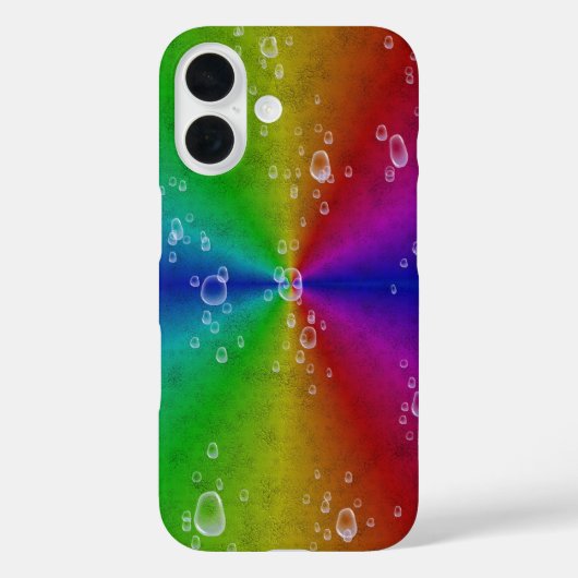 象の皮のレザーオプションと雨滴の虹 Case-Mate iPhoneケース (裏面)