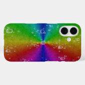 象の皮のレザーオプションと雨滴の虹 Case-Mate iPhoneケース (裏面 (横))
