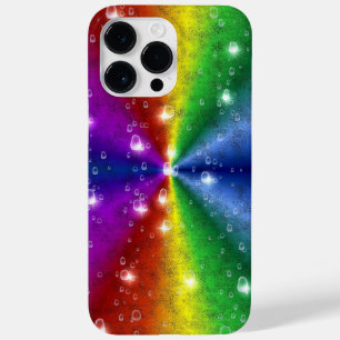 象の皮のレザーオプティクに虹、雨滴 Case-Mate iPhone 14 PRO MAXケース