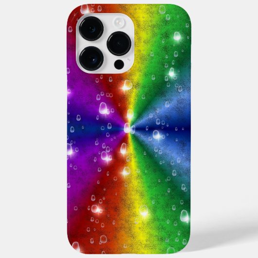 象の皮のレザーオプティクに虹、雨滴 Case-Mate iPhoneケース (裏面)