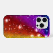 象の皮革レザーオプティックに虹、雨粒 iPhoneケース (裏面横)
