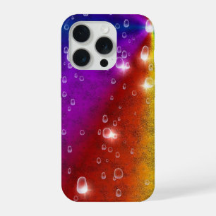 象の皮革レザーオプティックに虹、雨粒 iPhone 15 PROケース