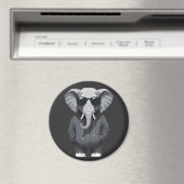 象の着用フード付きスウェットシャツおもしろいクール動物ベクター マグネット (インサイチュ (食洗機))