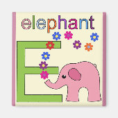 象の磁石もしの「文字E」 マグネット (正面)