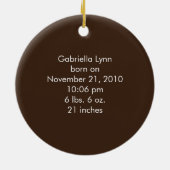 象の移動式ベビーの初めてのクリスマスのオーナメント セラミックオーナメント (裏面)