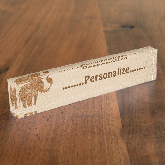 象の種族の芸術のデザインの机用ネームプレート デスクネームプレート (側面)