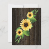 象の素朴ひまわりライト女の子の赤ちゃんシャワー 招待状 (裏面)