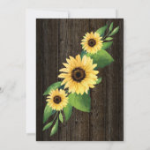 象の素朴ひまわりライト女の子の赤ちゃんシャワー 招待状 (裏面)