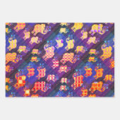 象の組み合わせ ラッピングペーパーシート (正面)