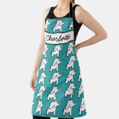 象の緑と白の漫画パーソナライズされた。 エプロン (インサイチュ)