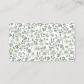 象の緑の赤ちゃんシャワーベビー エンクロージャーカード (裏面)