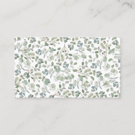 象の緑の赤ちゃんシャワーベビー エンクロージャーカード (裏面)