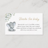 象の緑の赤ちゃんシャワーベビー エンクロージャーカード (正面)