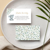 象の緑の赤ちゃんシャワーベビー エンクロージャーカード