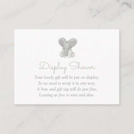 象の緑の赤ちゃんシャワー本ベビーEnclo エンクロージャーカード (正面)